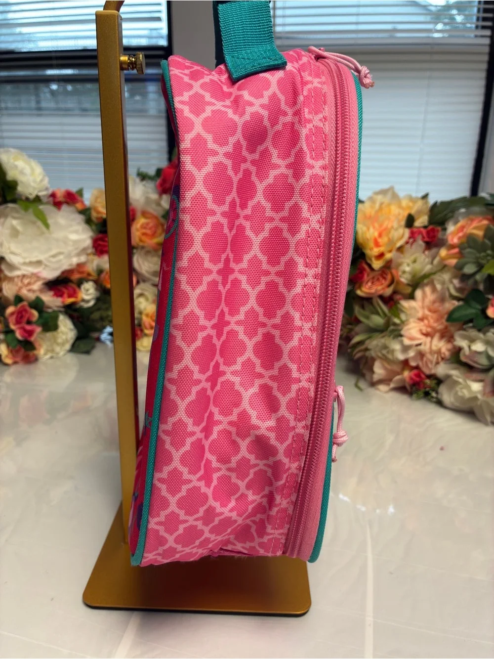 Stephen Joseph Princess Insulated Lunch Box Pink Teal Kids Zip Lunch Bag Pocket